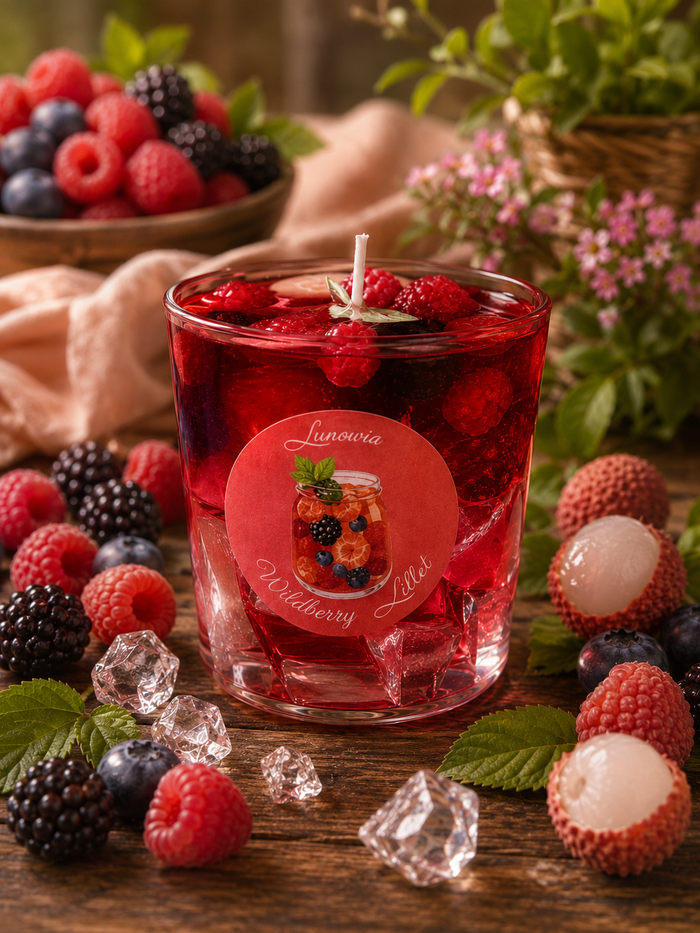 LUNOWIA Wildberry Duftkerze – Teil des Coconut Berry Duft-Duos