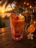 LUNOWIA Tequila Sunrise Duftkerze – Sojawachskerze mit Orangen-Granatapfel-Duft im Glas, Dessert Kollektion