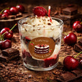 LUNOWIA Cherry & Choc Duftkerze – Sojawachskerze mit Kirsch-Schokoladen-Duft im Glas, Dessert Kollektion