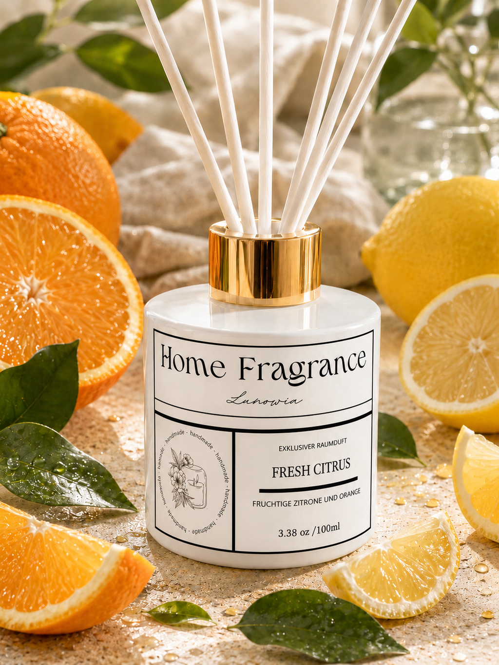 LUNOWIA Raumduft Fresh Citrus – Teil des Citrus Sunrise Duft-Duos