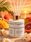 LUNOWIA Raumduft Tropical Sunrise – Diffuser mit Rattanstäbchen, Duftnote Mango und Blutorange, handmade in der Pfalz